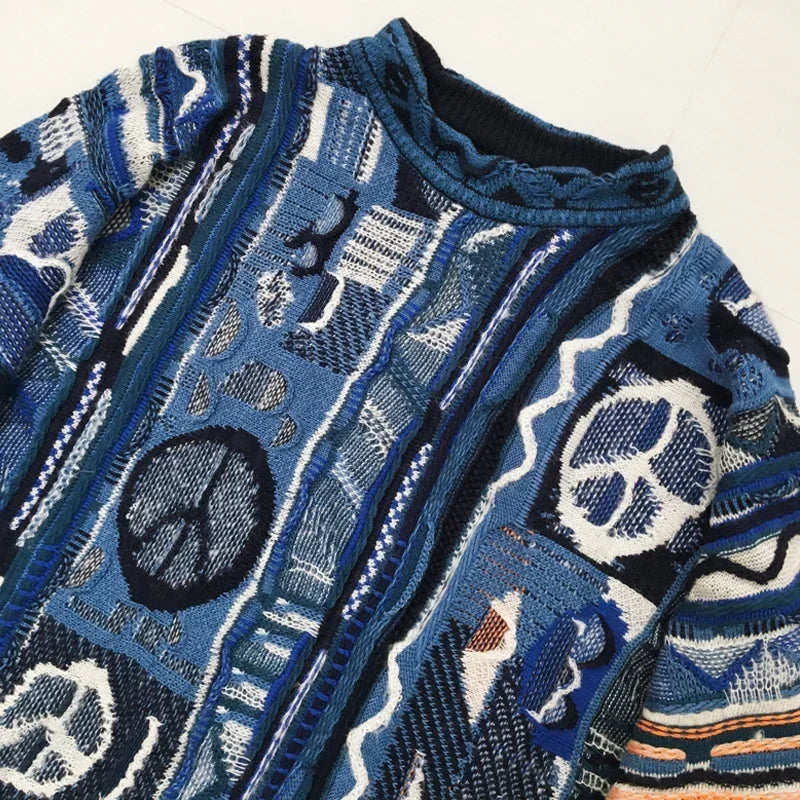 Kapital Vintage Non Hirata Hiroshi Japan Ancient Heavy Industry Thickened Pullover Round Neck Knitted Sweater for Men