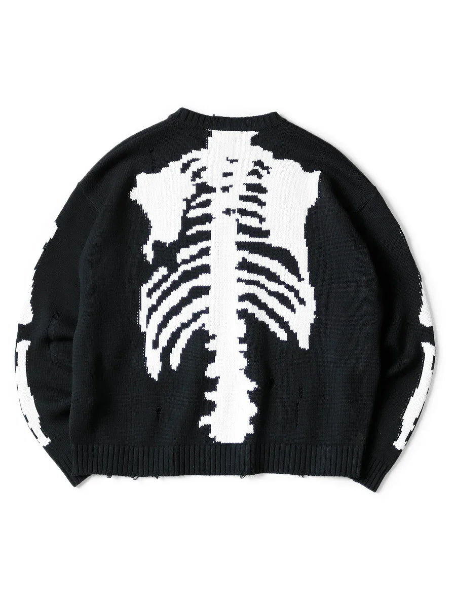 Kapital Hirata Hiroshi Bones Skeletons Japanese Vintage Heavy Pullover Round Neck Knitted Sweater